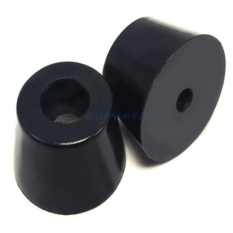 Pieds en caoutchouc de couleur noire en forme de colonne bon marché coussinets de pied de Base d'amortisseur d'isolateur d'anti-vibration pour l'armoire de haut-parleur