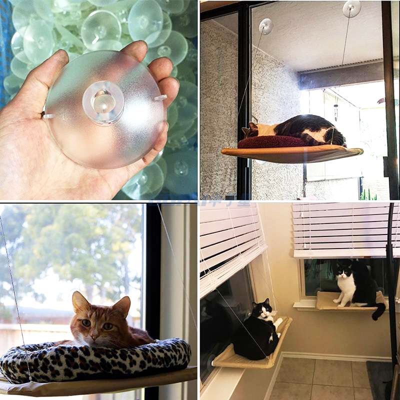 Haute qualité chat perchoir fenêtre siège chat hamac 85mm puissantes ventouses en PVC